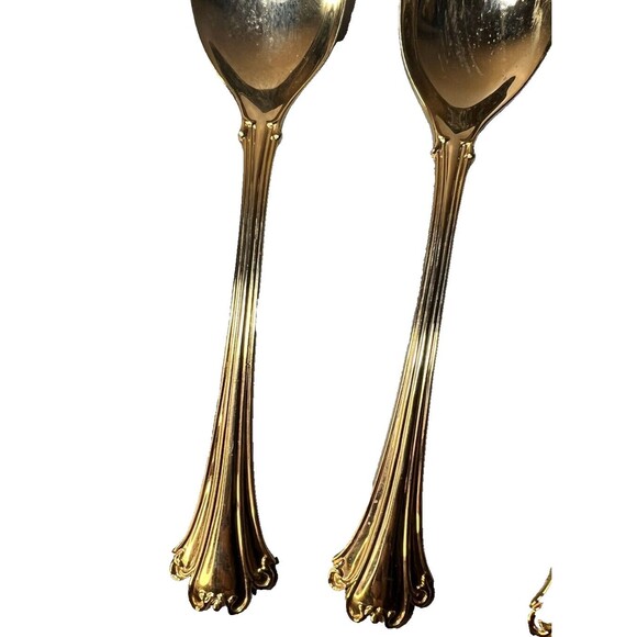 FB Rogers Golden Plated Electroplate American Chipendale 4 Spoons Tbsp - Picture 4 of 16